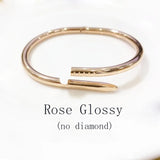 Love Gold Bracelet nail bracelet Designer Bangles for Women Mens Stainless Steel Alloy Armband18K Plated Gold Silver Rose Jewelry Diamond Bracelets