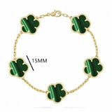 luxury clover four designer fashion charm bracelets for girls women 18K gold silver black white red green brand bracelet wedding party jewelry a218