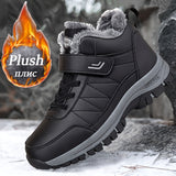 Mens Winter Snow Boots - Durable, Insulated & Slip-resistant - High-top Lace-up for Outdoor Walking, Running, Hiking in Autumn & Winter - Water-resistant, Windproof, Fuzzy Lining for Cold-Weather Comfort and Style