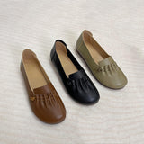 Elegant Women's Oxford Shoes - Soft, Lightweight Sole with Ruched Design - Versatile Slip-ons for Daily Comfort and Style