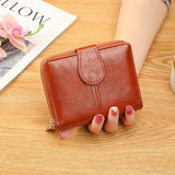 Vintage Mini Bifold Wallet, Zipper Around Coin Purse, Women's Retro Clutch & Credit Card Holder (11.99cm X 10.01cm X 3.0cm)