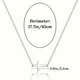 925 sterling silver plated necklace simple cross pendant necklace retro pendant necklace women's clavicle chain delivery gift box