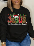 Cozy Plus Size Christmas Print Crew Neck Pullover Sweatshirt - Women's Plus Size Clothing for Fall & Winter - Soft, Long Sleeve, Casual, Festive, and Comfortable