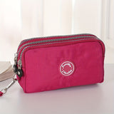 Women's Three-layer Zipper Coin Purse, Wristlet Mobile Phone Wallet, Versatile Clutch Bag