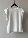 themeisles Split-Joint Sleeveless Loose Round-neck T-Shirts Tops