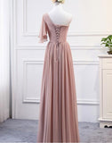 tmallworld Pink Simple Chiffon A-line Bridesmaid Dress , Party Dress, Pink Party Dresses