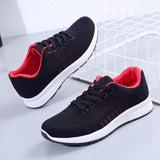 themeisles Spring and Autumn Trends Flyknit Breathable Women's Casual Sneaker Neutral round Head Lace-up Mesh Shoes Soft Bottom Women's Travel Shoes