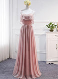 tmallworld Pink Simple Chiffon A-line Bridesmaid Dress , Party Dress, Pink Party Dresses