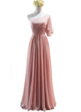 tmallworld Pink Simple Chiffon A-line Bridesmaid Dress , Party Dress, Pink Party Dresses