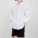 THEMEISLES Zhongchuang Rizhen  New Profile Large Sleeves Ins Loose Long Sleeve Shirt Women's Retro Hong Kong Style Solid Color Top