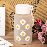 1pc Six Small Daisies Frosted Plastic Water Cup Women's Summer Simple Japanese System Portable Handy Cup Anti-fall Small Fresh Water Cup for restaurants/cafes Eid Al-Adha Mubarak