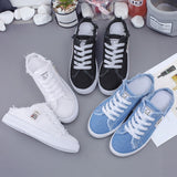 themeisles Canvas Shoes New Women's Clothes Spring  Small White Shoes Flat Skate Shoes Lazy Shoes Slip-on Half Support Wholesale