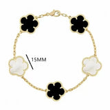 luxury clover four designer fashion charm bracelets for girls women 18K gold silver black white red green brand bracelet wedding party jewelry a218