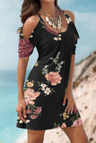 themeisles Casual Floral Patchwork U Neck Printed Dress Dresses(11 Colors)