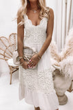 themeisles Sweet Elegant Solid Lace V Neck Vest Dress Dresses