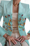 themeisles Casual Print Patchwork Cardigan Turn-back Collar Outerwear(11 Colors)