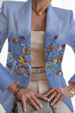 themeisles Casual Print Patchwork Cardigan Turn-back Collar Outerwear(11 Colors)