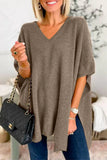 themeisles Casual Simplicity Solid Slit V Neck Sweaters(10 Colors)