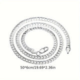 925 Silver Plated Chain Necklace - Durable Alloy Material, Fashionable Jewelry for Women and Men, Ideal Wedding Engagement Gift, Versatile Everyday Wear