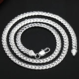 925 Silver Plated Chain Necklace - Durable Alloy Material, Fashionable Jewelry for Women and Men, Ideal Wedding Engagement Gift, Versatile Everyday Wear