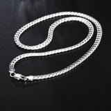 925 Silver Plated Chain Necklace - Durable Alloy Material, Fashionable Jewelry for Women and Men, Ideal Wedding Engagement Gift, Versatile Everyday Wear