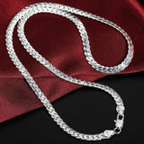 925 Silver Plated Chain Necklace - Durable Alloy Material, Fashionable Jewelry for Women and Men, Ideal Wedding Engagement Gift, Versatile Everyday Wear