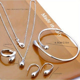 Trendy Water Droplet Pendant Necklace Earrings Banquet Wedding Anniversary Women's Jewelry Set Gift