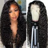 13x4 Water Wave Lace Front Wigs Human Hair Wigs For Women HD Human Hair Lace Front Wigs Pre Plucked With Baby Hair Wet And Wavy Brazilian Virgin Curly Lace Frontal Wigs 180% Density