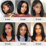 250% Density Glueless Bob Wigs Human Hair Straight Human Hair Lace Front Wigs for Beginners 100% Glueless Wigs 4x4 Lace Closure Human Hair Wig for Women Pre Cut Lace Natural Color