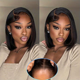 250% Density Glueless Bob Wigs Human Hair Straight Human Hair Lace Front Wigs for Beginners 100% Glueless Wigs 4x4 Lace Closure Human Hair Wig for Women Pre Cut Lace Natural Color