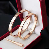 Bracelet designer jewelry braclet gold bracelets bangles classic fashion men women unisex stainless steel texture non fading with screwdriver screw bracelet