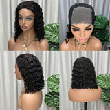 Glueless 4x4 Wig Deep Wave Human Hair Wig 4x4 Transparent Lace Frontal Wigs Glueless Wigs Human Hair Pre Plucked For Women Free Part Brazilian Human Hair Curly Wigs 150%