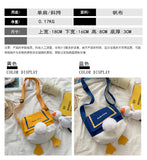 THEMEISLES Internet Celebrity Canvas Bag  New Women's Bag Trendy Student Cool Contrast Color Personality Duck Butt Shoulder Messenger Bag