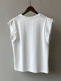 themeisles Split-Joint Sleeveless Loose Round-neck T-Shirts Tops