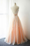 tmallworld Pink Tulle and Applique Elegant Prom Dress , Pink Gowns, Prom Gowns