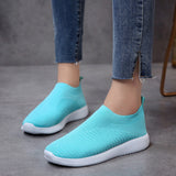 themeisles Foreign Trade  Autumn New Casual Women's Shoes Breathable Loafers Women Fly-Knit Sneakers Flat Shoes Women Wholesale