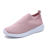 themeisles Foreign Trade  Autumn New Casual Women's Shoes Breathable Loafers Women Fly-Knit Sneakers Flat Shoes Women Wholesale