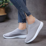 themeisles Foreign Trade  Autumn New Casual Women's Shoes Breathable Loafers Women Fly-Knit Sneakers Flat Shoes Women Wholesale