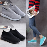 themeisles Foreign Trade  Autumn New Casual Women's Shoes Breathable Loafers Women Fly-Knit Sneakers Flat Shoes Women Wholesale