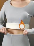 Seamless Thermal Underwear Set, Long Sleeve Crew Neck Tops & Pants, Women's Loungewear & Underwear