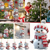 5-piece Acrylic Cartoon Snowman Decorative Art Christmas Pendant Ornament for Home and Garden Tree Decoration