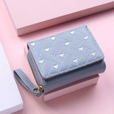 Heart Embroidered Faux Leather Wallet, Women's Small Cute Wallet With Multi Card Slots