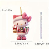 6pcs Sanrio Hello Kitty & Kuromi Acrylic Christmas Ornaments Set - Perfect for Tree Decoration, New Year & Holiday Celebrations