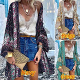 Women's Blouses Shirts Bohemian Printed Cardigan Womens Summer Blouses Kimono Cape ZANZEA  Casual Long Slve Floral Blsua Female Open Front Tunic T240510