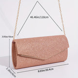 Fashionable Glitter Long Wallet, Flap Clutch Chain Bag, Women's Elegant Evening Bag For Party For Carnaval Use