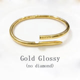 Love Gold Bracelet nail bracelet Designer Bangles for Women Mens Stainless Steel Alloy Armband18K Plated Gold Silver Rose Jewelry Diamond Bracelets