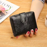 Vintage Mini Bifold Wallet, Zipper Around Coin Purse, Women's Retro Clutch & Credit Card Holder (11.99cm X 10.01cm X 3.0cm)