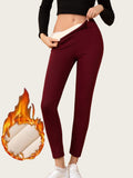 Cozy Fleece-Lined High-Waist Leggings For Women - Stretchy & Warm Yoga Pants With Tummy Control, Perfect For Fall/Winter