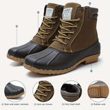 Men's Insulated Fur Lined Duck Snow Boot - Waterproof Winter Boot for Cold Weather - Warm and Comfortable Snowshoes for Men