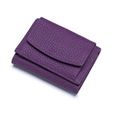 Women's Mini Wallet, Faux Leather Snap Button Coin Purse, Solid Coin Pockets, For Everyday